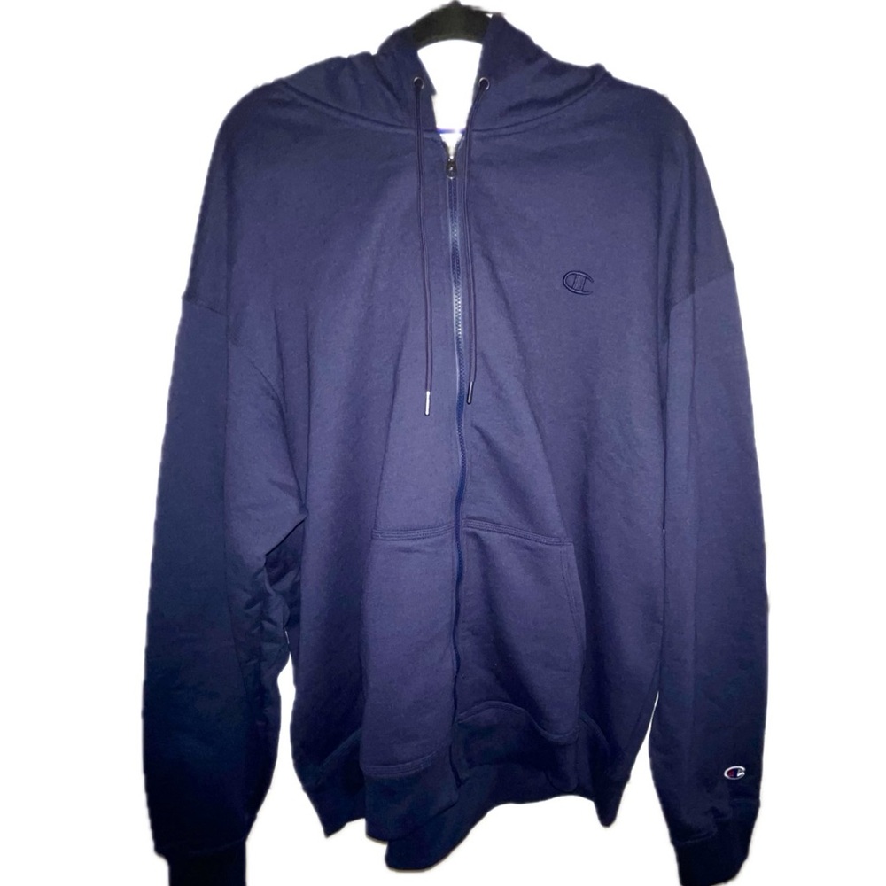 Champion Navy Blue Zip-Up Hoodie Sweatshirt - Size 2X